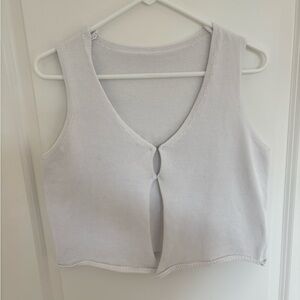 White Sleeveless Knit Top